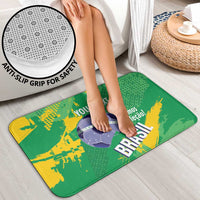 Custom Brazil Football Bathroom Set Vamos Selecao Brushes Style - Wonder Print Shop