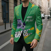 Custom Brazil Football Blazer Vamos Selecao Brushes Style - Wonder Print Shop