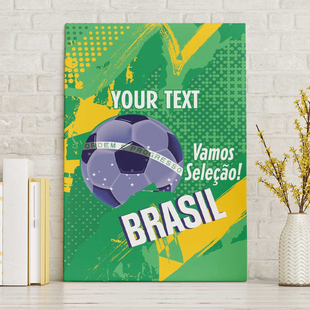Custom Brazil Football Canvas Wall Art Vamos Selecao Brushes Style - Wonder Print Shop