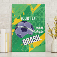 Custom Brazil Football Canvas Wall Art Vamos Selecao Brushes Style - Wonder Print Shop