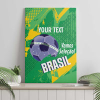Custom Brazil Football Canvas Wall Art Vamos Selecao Brushes Style - Wonder Print Shop