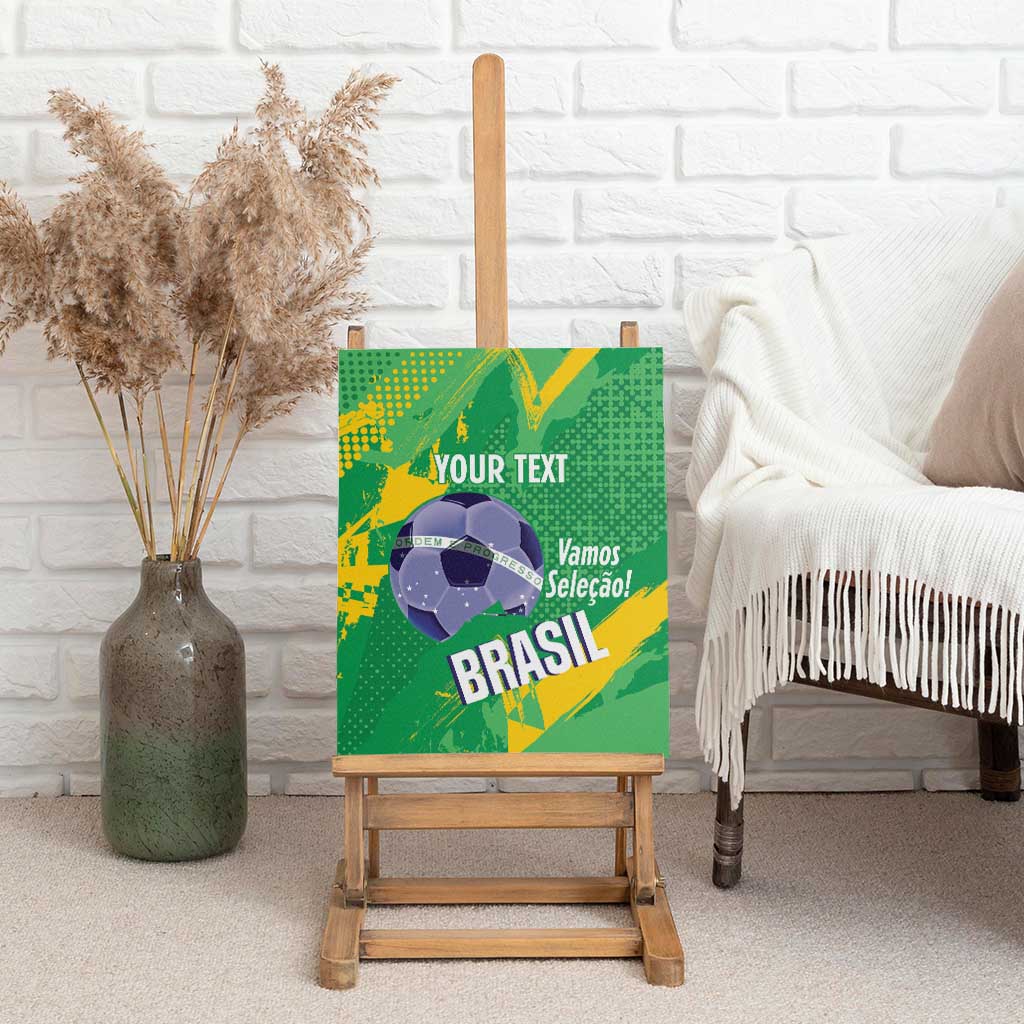 Custom Brazil Football Canvas Wall Art Vamos Selecao Brushes Style - Wonder Print Shop