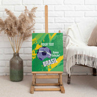 Custom Brazil Football Canvas Wall Art Vamos Selecao Brushes Style - Wonder Print Shop