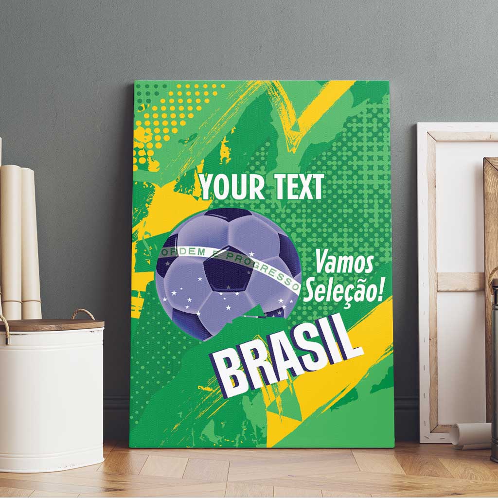 Custom Brazil Football Canvas Wall Art Vamos Selecao Brushes Style - Wonder Print Shop