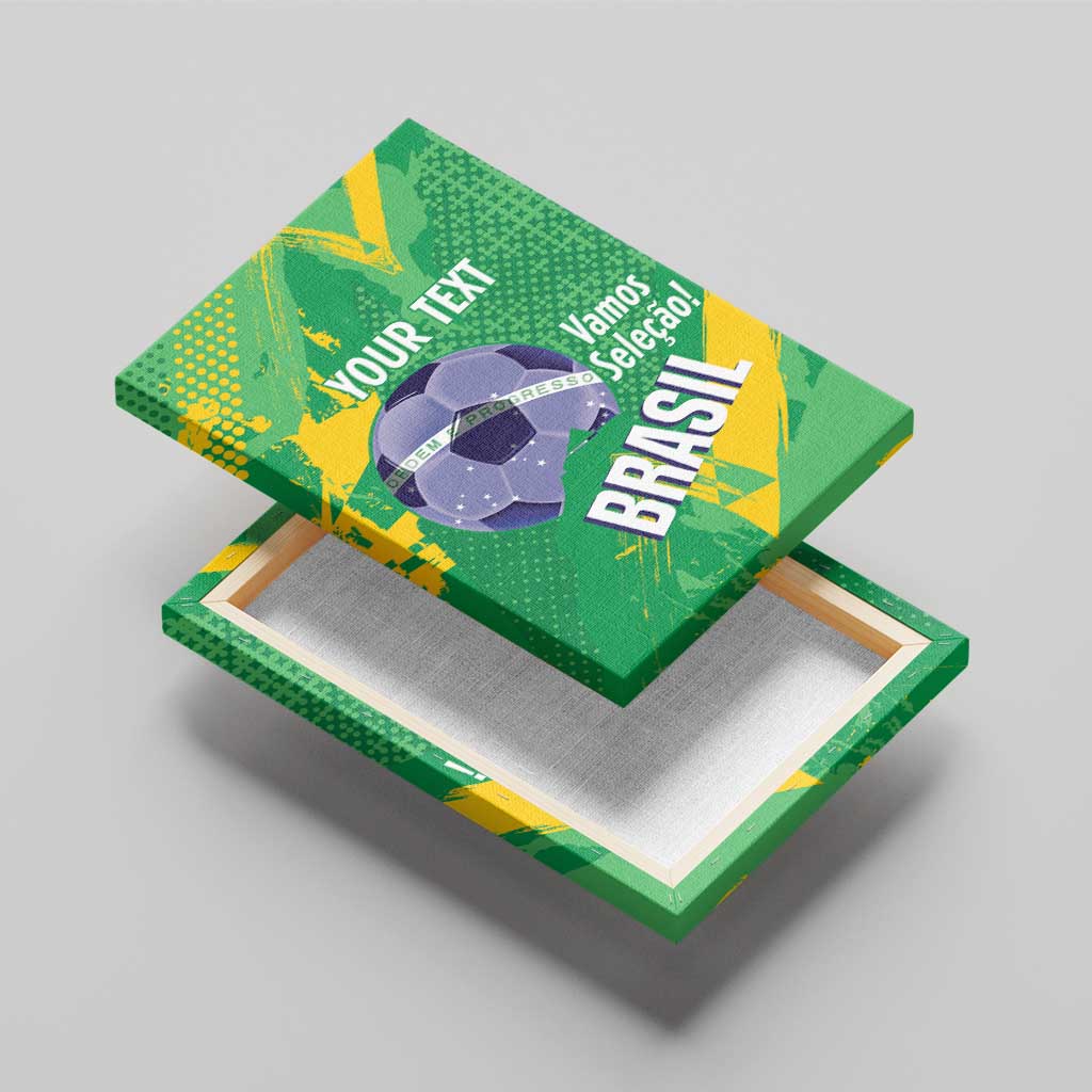 Custom Brazil Football Canvas Wall Art Vamos Selecao Brushes Style - Wonder Print Shop