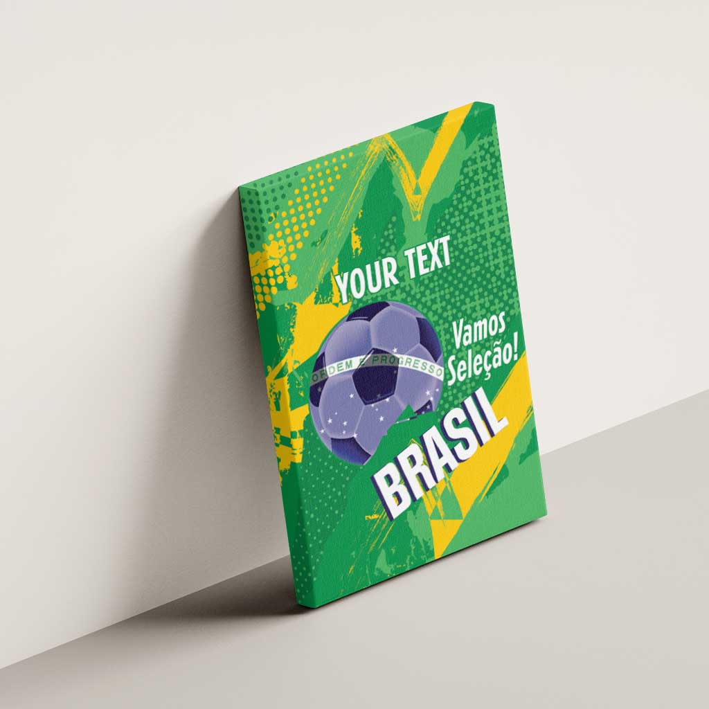 Custom Brazil Football Canvas Wall Art Vamos Selecao Brushes Style - Wonder Print Shop