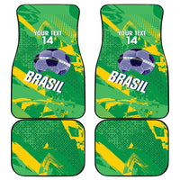 Custom Brazil Football Car Mats Vamos Selecao Brushes Style - Wonder Print Shop