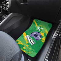 Custom Brazil Football Car Mats Vamos Selecao Brushes Style - Wonder Print Shop