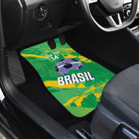 Custom Brazil Football Car Mats Vamos Selecao Brushes Style - Wonder Print Shop