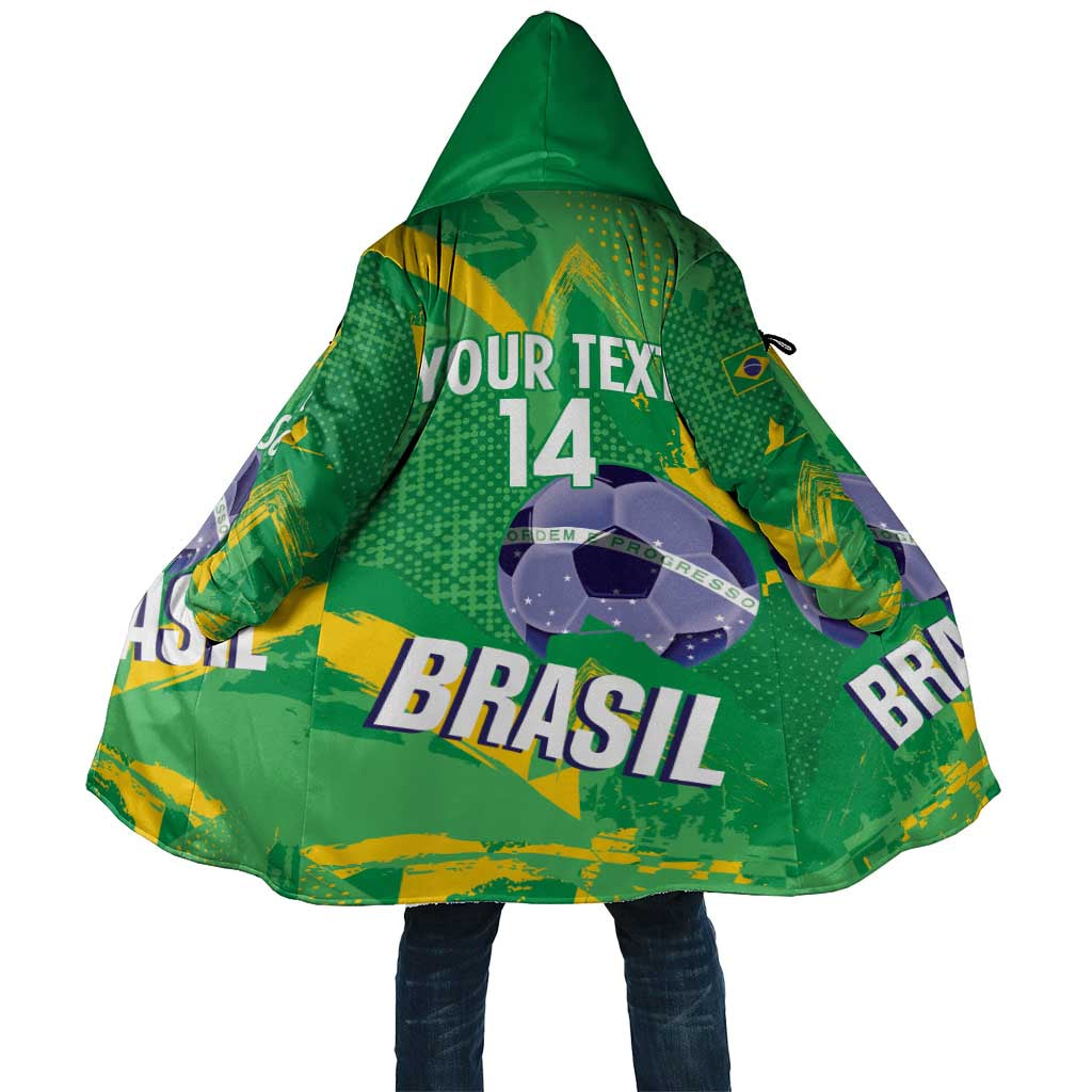 Custom Brazil Football Cloak Vamos Selecao Brushes Style - Wonder Print Shop