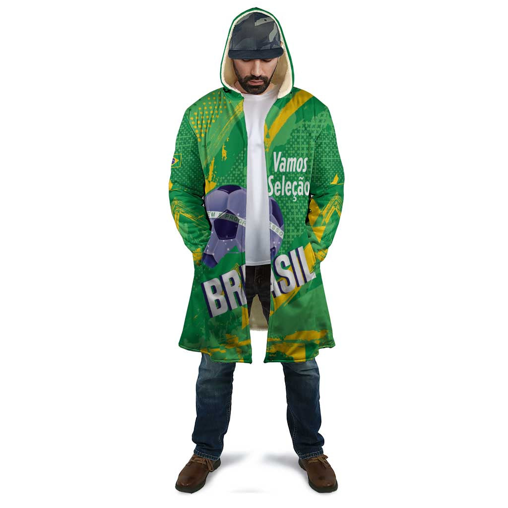 Custom Brazil Football Cloak Vamos Selecao Brushes Style - Wonder Print Shop