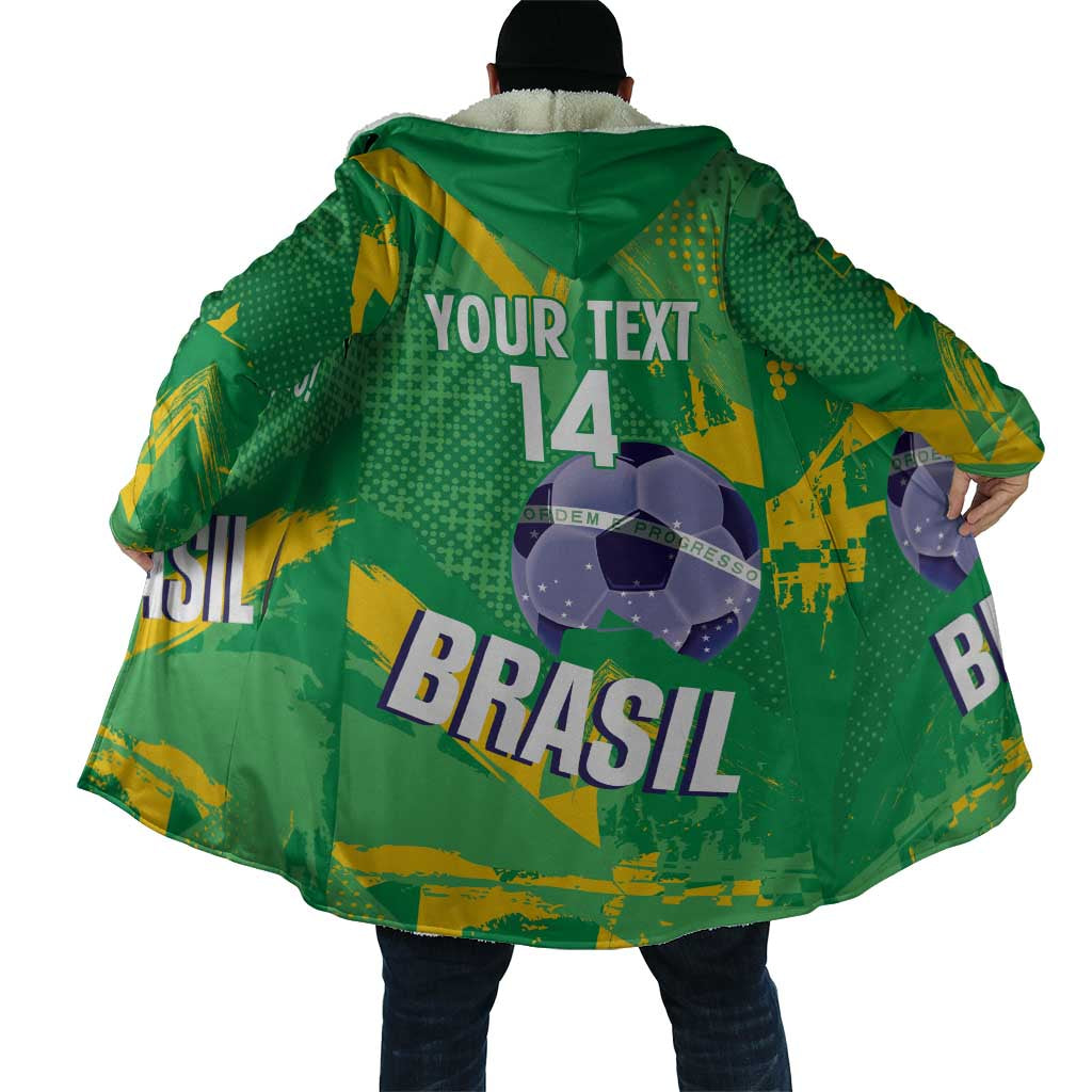 Custom Brazil Football Cloak Vamos Selecao Brushes Style - Wonder Print Shop