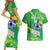 Custom Brazil Football Couples Matching Short Sleeve Bodycon Dress and Hawaiian Shirt Vamos Selecao Brushes Style - Wonder Print Shop