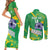 Custom Brazil Football Couples Matching Short Sleeve Bodycon Dress and Long Sleeve Button Shirt Vamos Selecao Brushes Style - Wonder Print Shop