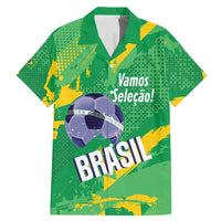 Custom Brazil Football Family Matching Mermaid Dress and Hawaiian Shirt Vamos Selecao Brushes Style - Wonder Print Shop