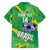 Custom Brazil Football Family Matching Off The Shoulder Long Sleeve Dress and Hawaiian Shirt Vamos Selecao Brushes Style - Wonder Print Shop