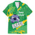 Custom Brazil Football Family Matching Off Shoulder Maxi Dress and Hawaiian Shirt Vamos Selecao Brushes Style - Wonder Print Shop