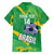 Custom Brazil Football Family Matching Off Shoulder Maxi Dress and Hawaiian Shirt Vamos Selecao Brushes Style - Wonder Print Shop