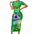 Custom Brazil Football Family Matching Short Sleeve Bodycon Dress and Hawaiian Shirt Vamos Selecao Brushes Style - Wonder Print Shop