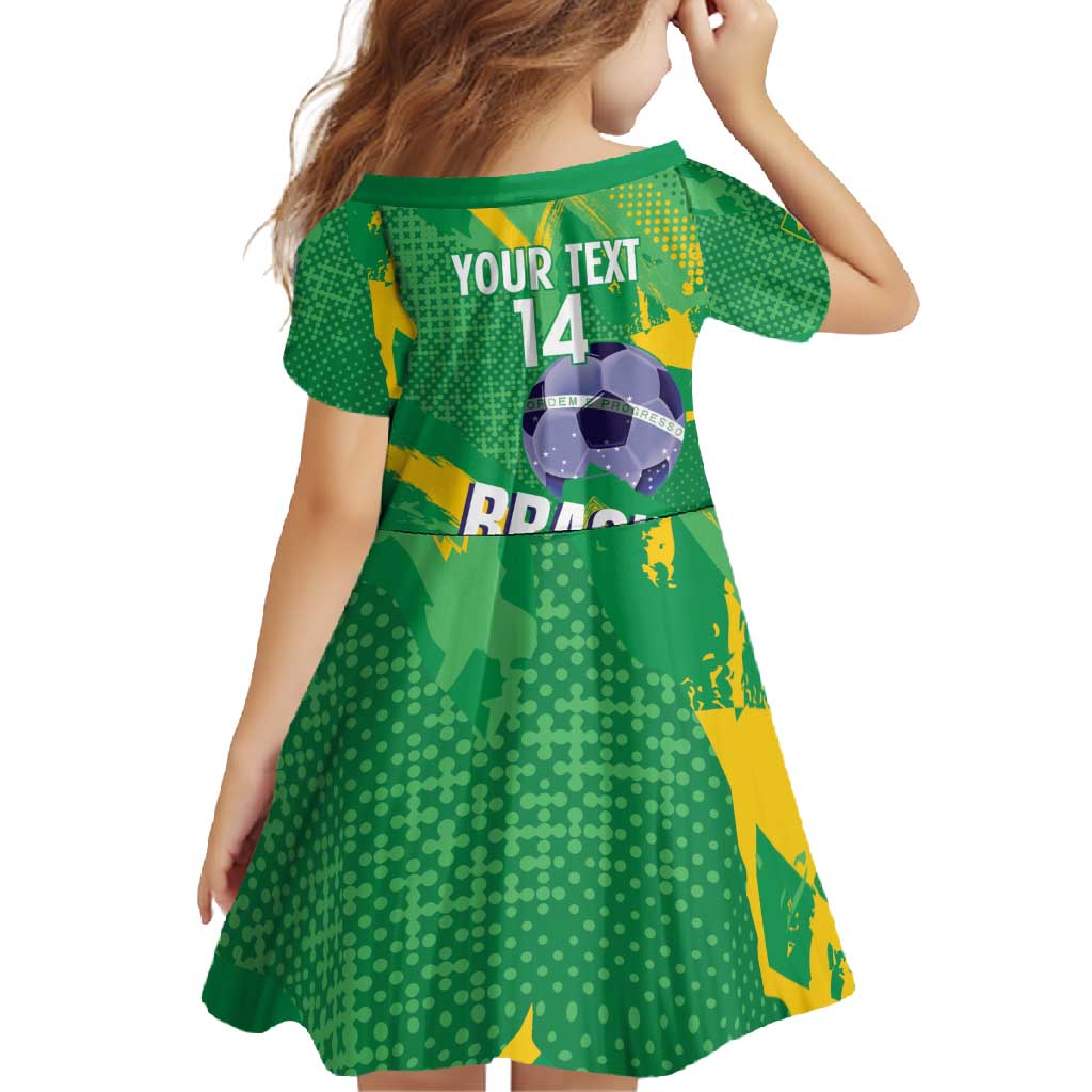 Custom Brazil Football Family Matching Summer Maxi Dress and Hawaiian Shirt Vamos Selecao Brushes Style - Wonder Print Shop