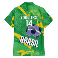 Custom Brazil Football Family Matching Tank Maxi Dress and Hawaiian Shirt Vamos Selecao Brushes Style - Wonder Print Shop