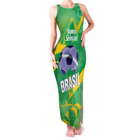 Custom Brazil Football Family Matching Tank Maxi Dress and Hawaiian Shirt Vamos Selecao Brushes Style - Wonder Print Shop
