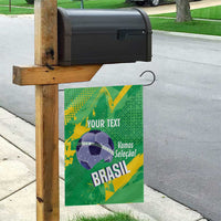 Custom Brazil Football Garden Flag Vamos Selecao Brushes Style - Wonder Print Shop