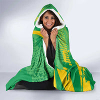 Custom Brazil Football Hooded Blanket Vamos Selecao Brushes Style - Wonder Print Shop