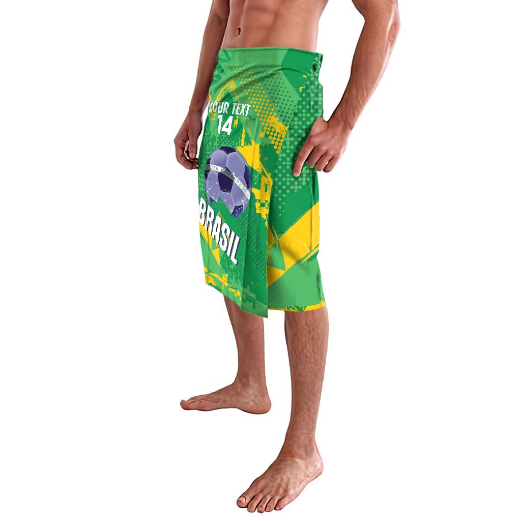 Custom Brazil Football Lavalava Vamos Selecao Brushes Style - Wonder Print Shop