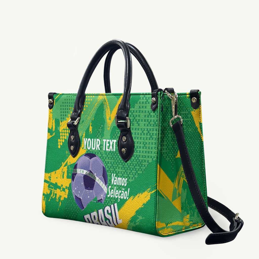 Custom Brazil Football Leather Bag Vamos Selecao Brushes Style - Wonder Print Shop