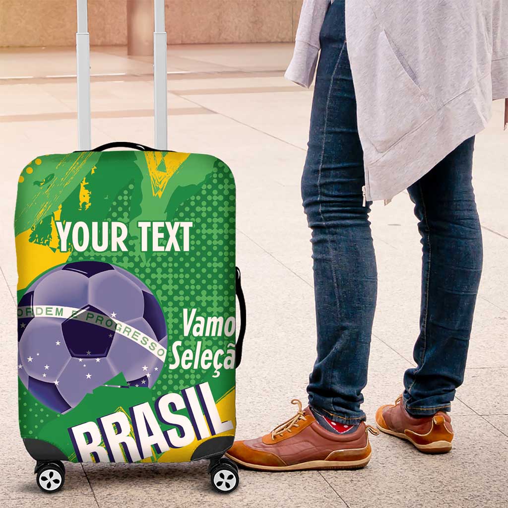 Custom Brazil Football Luggage Cover Vamos Selecao Brushes Style - Wonder Print Shop