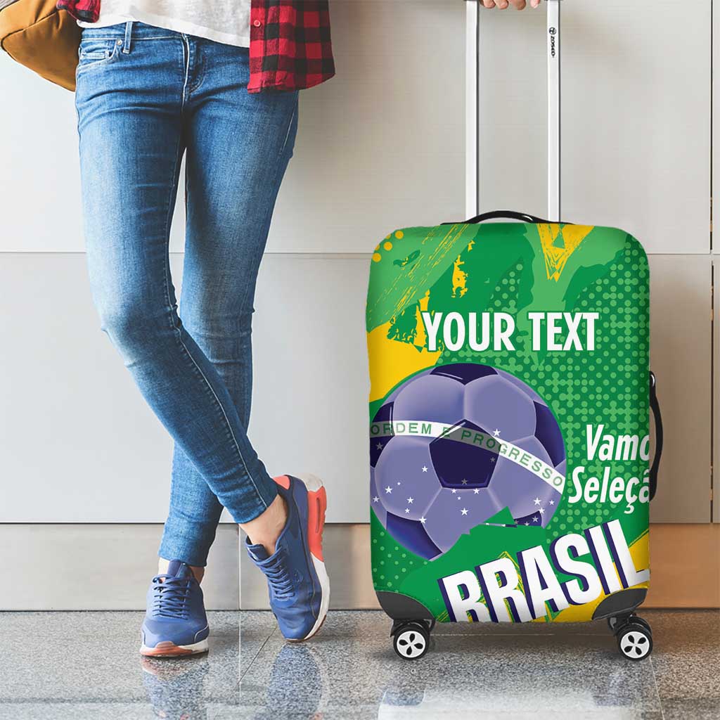 Custom Brazil Football Luggage Cover Vamos Selecao Brushes Style - Wonder Print Shop