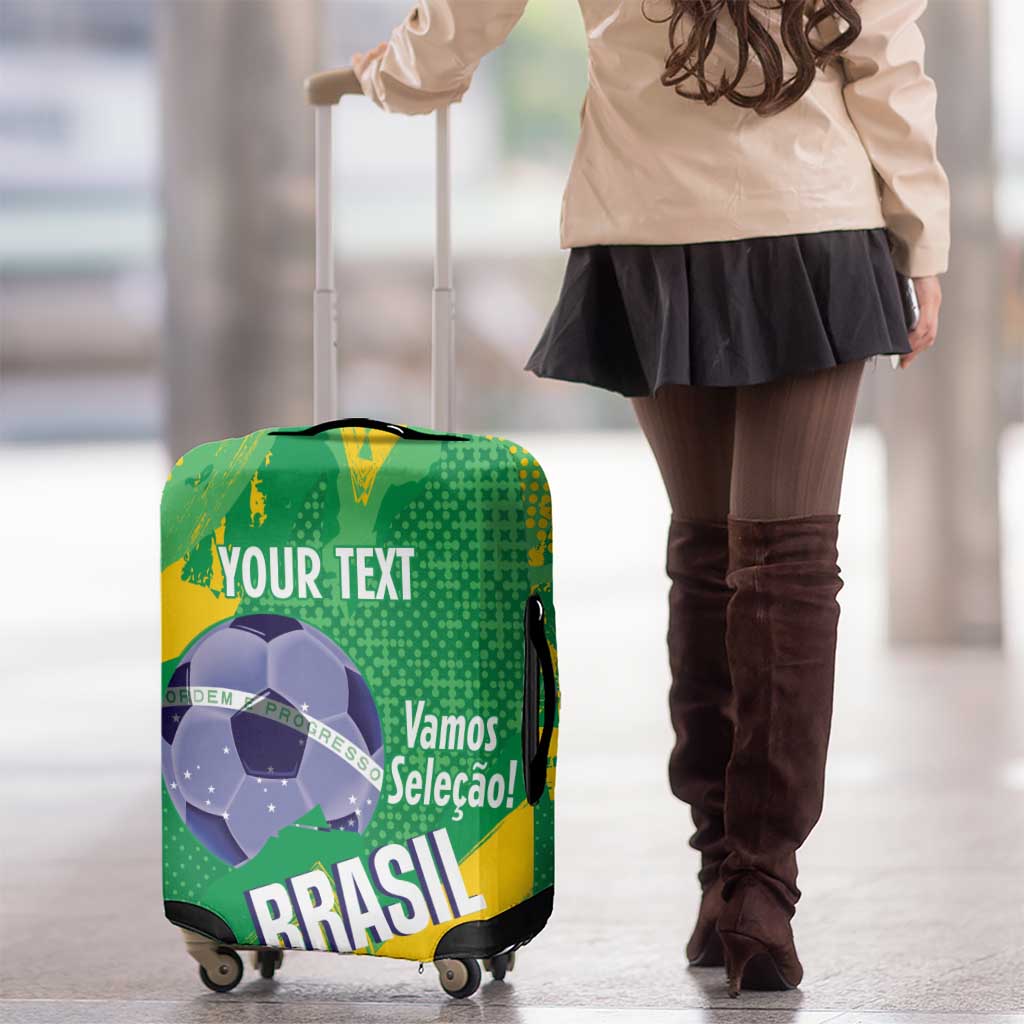 Custom Brazil Football Luggage Cover Vamos Selecao Brushes Style - Wonder Print Shop