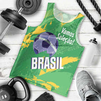 Custom Brazil Football Men Tank Top Vamos Selecao Brushes Style - Wonder Print Shop