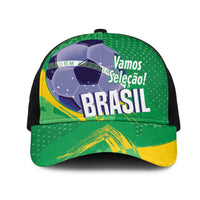 Brazil Football Mesh Trucker Cap Vamos Selecao Brushes Style