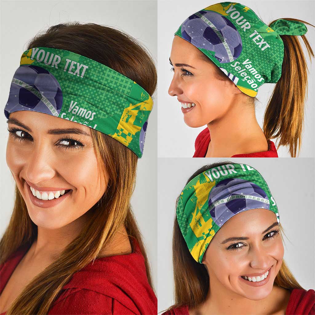 Custom Brazil Football Neck Gaiter Vamos Selecao Brushes Style - Wonder Print Shop