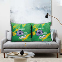 Custom Brazil Football Pillow Cover Vamos Selecao Brushes Style - Wonder Print Shop