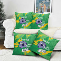 Custom Brazil Football Pillow Cover Vamos Selecao Brushes Style - Wonder Print Shop