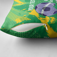 Custom Brazil Football Pillow Cover Vamos Selecao Brushes Style - Wonder Print Shop