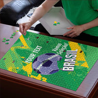 Custom Brazil Football Puzzle Vamos Selecao Brushes Style - Wonder Print Shop