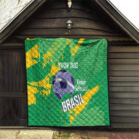 Custom Brazil Football Quilt Vamos Selecao Brushes Style - Wonder Print Shop