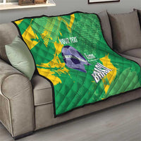 Custom Brazil Football Quilt Vamos Selecao Brushes Style - Wonder Print Shop