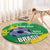 Custom Brazil Football Round Carpet Vamos Selecao Brushes Style - Wonder Print Shop