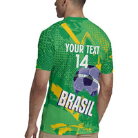 Custom Brazil Football Rugby Jersey Vamos Selecao Brushes Style - Wonder Print Shop