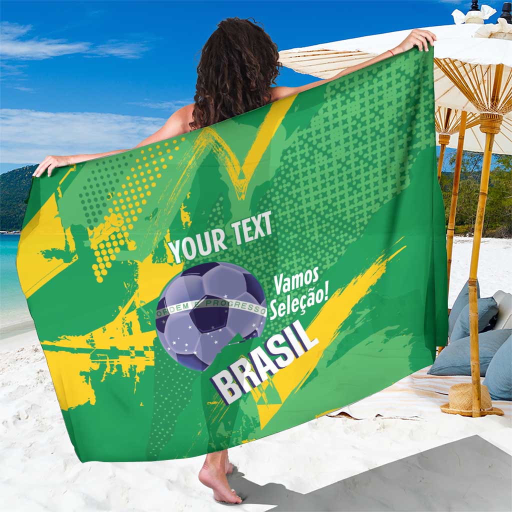 Custom Brazil Football Sarong Vamos Selecao Brushes Style - Wonder Print Shop