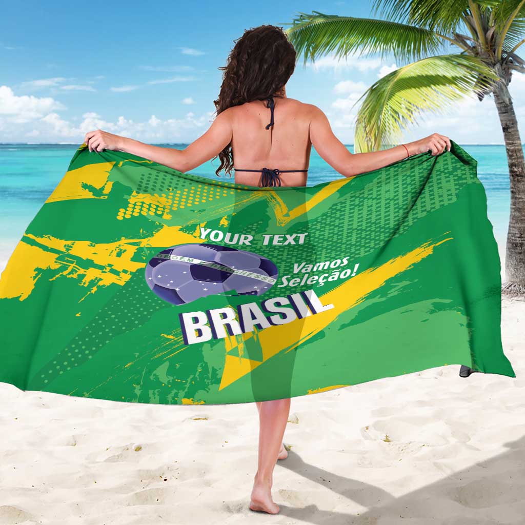 Custom Brazil Football Sarong Vamos Selecao Brushes Style - Wonder Print Shop