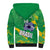 Custom Brazil Football Sherpa Hoodie Vamos Selecao Brushes Style - Wonder Print Shop