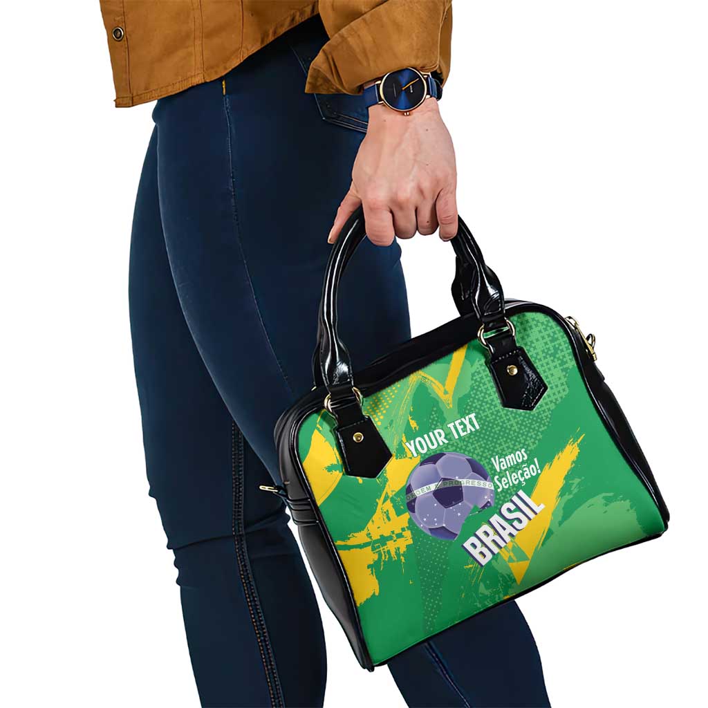 Custom Brazil Football Shoulder Handbag Vamos Selecao Brushes Style - Wonder Print Shop
