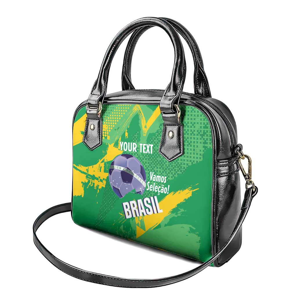 Custom Brazil Football Shoulder Handbag Vamos Selecao Brushes Style - Wonder Print Shop