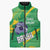 Custom Brazil Football Sleeveless Puffer Jacket Vamos Selecao Brushes Style - Wonder Print Shop
